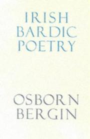 Cover of: Irish Bardic Poetry (Irish Literature - Verse) by Osborn Joseph Bergin