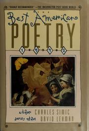 Cover of: The Best American Poetry 1992 by Charles Simic, editor; David Lehman, series editor.