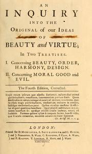 Cover of: Inquiry into the original of our ideas of beauty and virtue by Francis Hutcheson