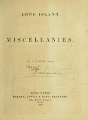 Cover of: Long Island miscellanies