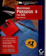 Cover of: Mastering Paradox 4 for DOS