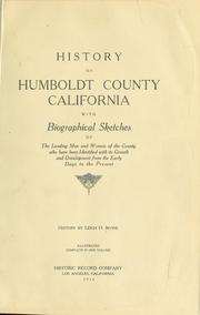 History of Humboldt County, California by Leigh Hadley Irvine