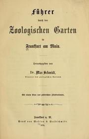 Cover of: Führer durch den zoologischen Garten in Frankfurt-am-Main by Zoologischer Garten zu Frankfurt am Main