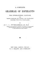 Cover of: A Complete Grammar of Esperanto: The International Language: with graded exercises for reading and translation together with full vocabularies
