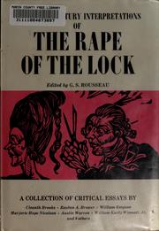 Cover of: Twentieth century interpretations of The rape of the lock: a collection of critical essays.