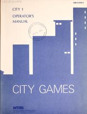 Cover of: City 1: operator's manual