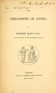 Cover of: The philosophy of living