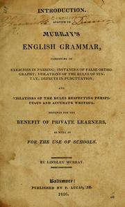 Cover of: Exercises adapted to Murray's English grammar ... by Lindley Murray