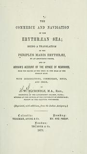 Cover of: The commerce and navigation of the Erythraean Sea: being a translation of the Periplus Maris Erythraei