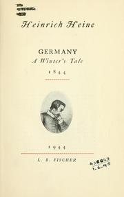 Cover of: Germany, a winter's tale, 1844: English version by Herman Salinger; introd. by Hermann Kesten