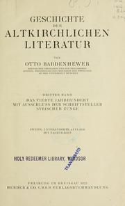 Cover of: Geschichte der altkerchlichen Literatur