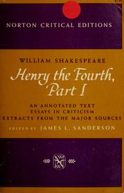 Cover of: Henry the Fourth, part I by William Shakespeare