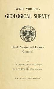 Cover of: Cabell, Wayne and Lincoln Counties