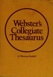 Cover of: Webster's collegiate thesaurus.