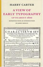 Cover of: A View of Early Typography: Up To About 1600