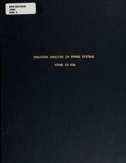 Cover of: Vibration analysis of piping systems