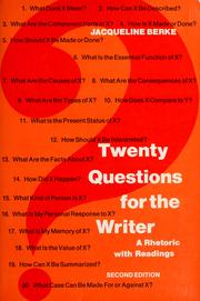 Cover of: Twenty questions for the writer by Jacqueline Berke