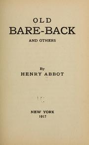 Cover of: Old Bare-back and others by Henry Abbott