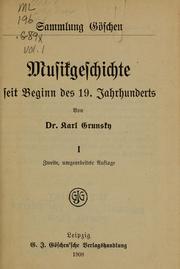 Cover of: Musikgeschichte Seit beginn des 19. Jahrhunderts.