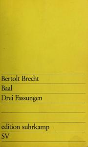 Cover of: Baal. by Bertolt Brecht