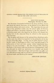 Cover of: General order respecting the observance of the Sabbath day in the Army and Navy
