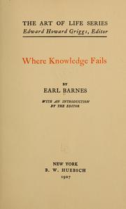 Cover of: Where knowledge fails