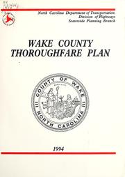Cover of: Wake County thoroughfare plan