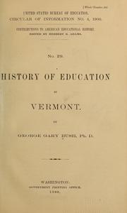 Cover of: History of education in Vermont