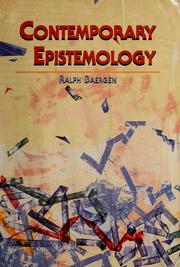 Cover of: Contemporary epistemology