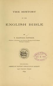 Cover of: The history of the English Bible