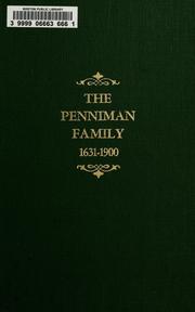 Cover of: The Penniman family, 1631-1900