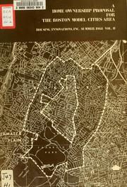 Cover of: A home ownership proposal for the Boston model city area