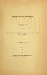 Cover of: The growth-forms of the flora of New York and vicinity