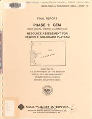 Cover of: Resource assessment for Region 4, Colorado Plateau: Cross Canyon - Squaw/Papoose Canyons - Cahone Canyon area