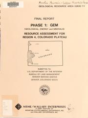 Cover of: Resource assessment for Region 4, Colorado Plateau: Menefee Mountain - Weber Mountain area GRA 11