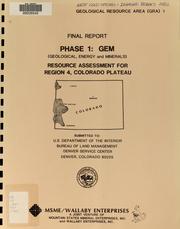 Cover of: Resource assessment for Region 4, Colorado Plateau: West Cold Springs - Diamond Breaks area GRA 1