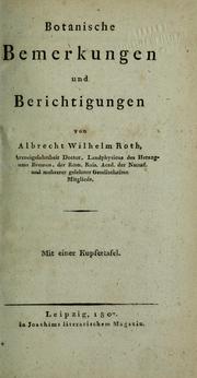 Cover of: Botanische bemerkungen und berichtigungen