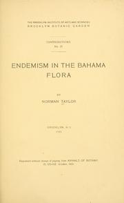 Cover of: Endemism in the Bahama flora