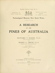 Cover of: A research on the pines of Australia by Richard Thomas Baker