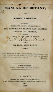 Cover of: Manual of botany, for North America by Eaton, Amos