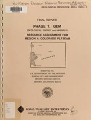 Cover of: Resource assessment for Region 4, Colorado Plateau: Dinosaur National Monument adjacent - north, area GRA 2