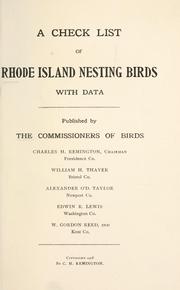 Cover of: A check list of Rhode Island nesting birds