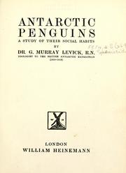 Cover of: Antarctic penguins by G. Murray Levick