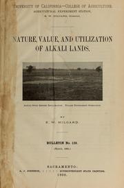Cover of: Nature, value and utilization of alkali lands