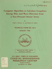 Cover of: Computer algorithm to calculate longshore energy flux and wave direction from a two pressure sensor array