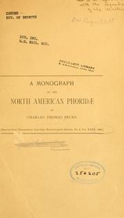 Cover of: A monograph of the North American Phoridae