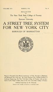 Cover of: A street tree system for New York City, Borough of Manhattan by Laurie Davidson Cox