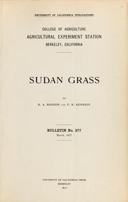 Cover of: Sudan grass