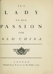 Cover of: To a lady on her passion for old china