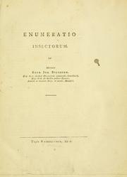 Cover of: Enumeratio insectorum in Museo